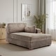 preview thumbnail 79 of 150, 42" W Plush Corduroy Upholstered Chaise Lounge Sleeper for Living