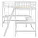 preview thumbnail 6 of 10, Wood Twin Size L-Shaped Loft Bed with Ladder and 2 Built-in L-Shaped Desks