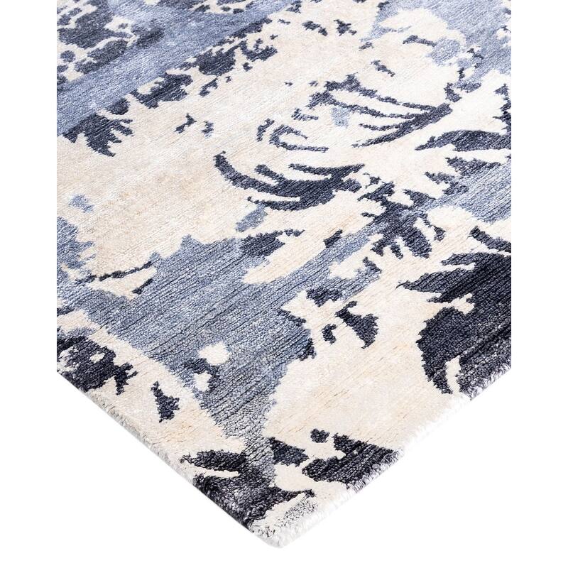 Modern One-of-a-Kind Hand-Knotted Area Rug, Ivory - 9' 2" x 12' 2"