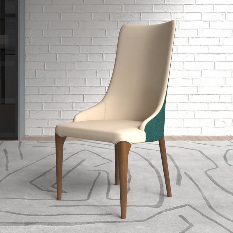 Elm Modern High-back Leather or Velvet Upholstered Accent Dining Chair with Solid Ash Wood Legs for Living Room or Office