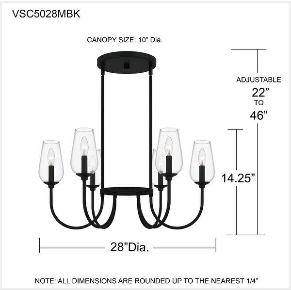 Viscount 6-Light Matte Black Chandelier