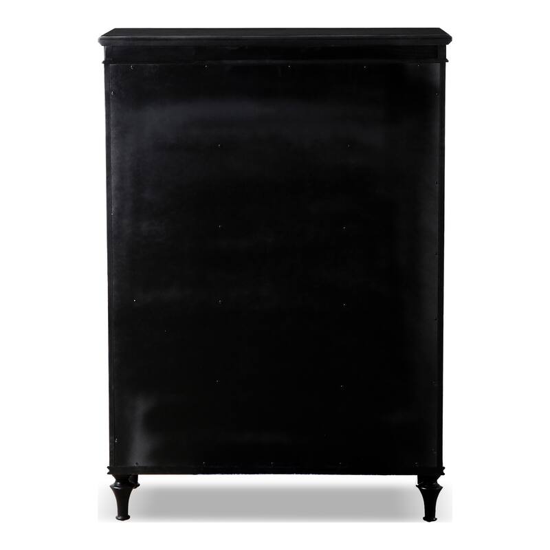 Furniture of America Seabliss Glam 3-Piece Black Solid Wood Chest and 2-Nightstand Bedroom Set