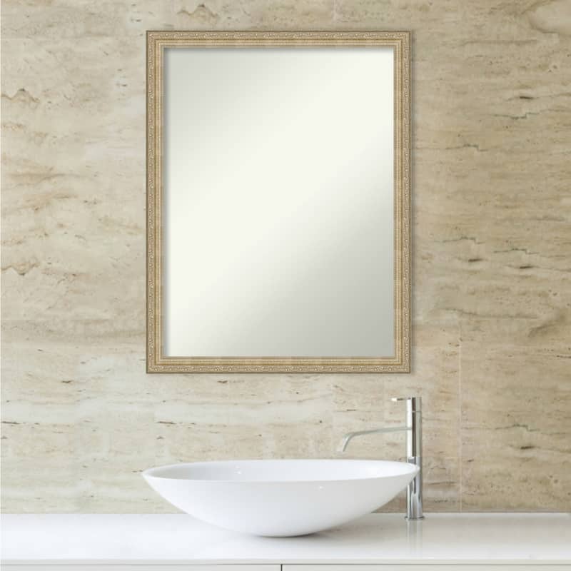 Non-Beveled Bathroom Wall Mirror - Paris Champagne Frame