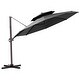 preview thumbnail 20 of 33, VredHom 11.5FT Dual Wind Vent Offset Cantilever Canopy Patio Umbrella
