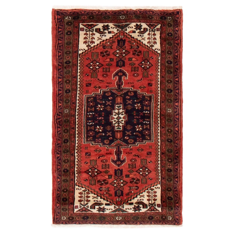 ECARPETGALLERY Hand-knotted Andelz Red Wool Rug - 3'0 x 5'1 - Red - 3'0 x 5'1