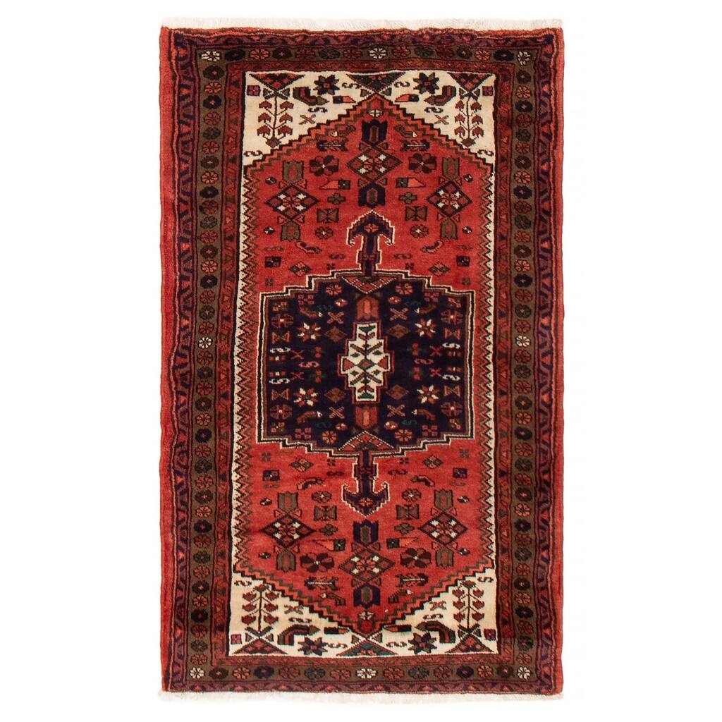 ECARPETGALLERY Hand-knotted Andelz Red Wool Rug - 3'0 x 5'1