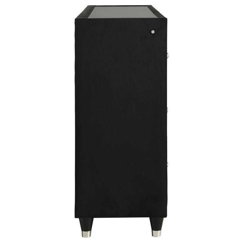 Lorient 8-drawer LED Flame Box Dresser and Mirror Black