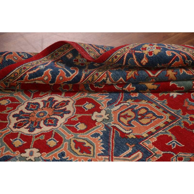 Kazak Living Room Area Rug Handmade Wool Carpet - 6'4" x 9'10"