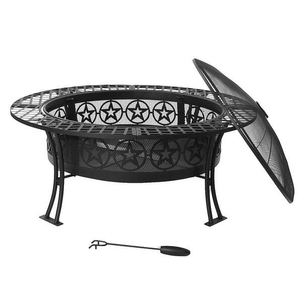 Shop Sunnydaze 40 Inch Four Star Large Fire Pit Table With Spark