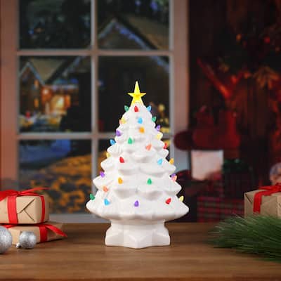 14" Nostalgic Ceramic Tree - White