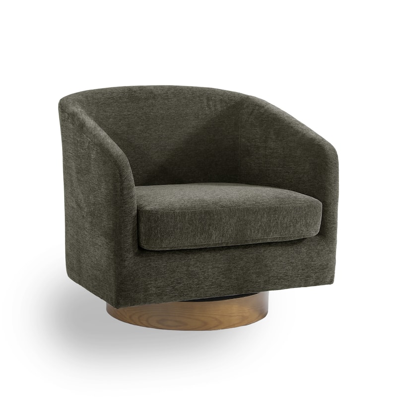 2 Set Modern Wide Round Swivel Accent Barrel Chairs