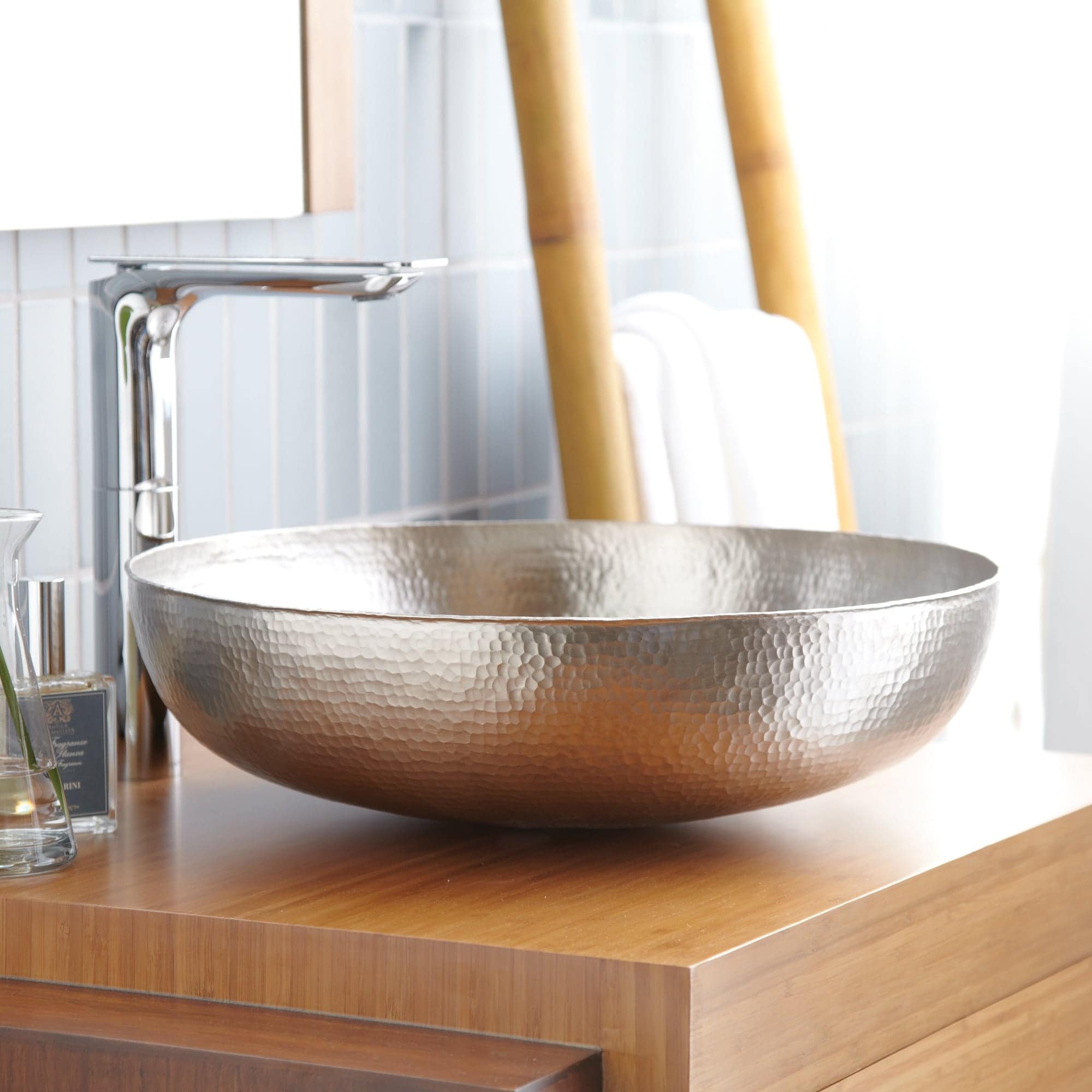 Maestro Sonata Brushed Nickel Vessel Bathroom Sink - Brushed nickel