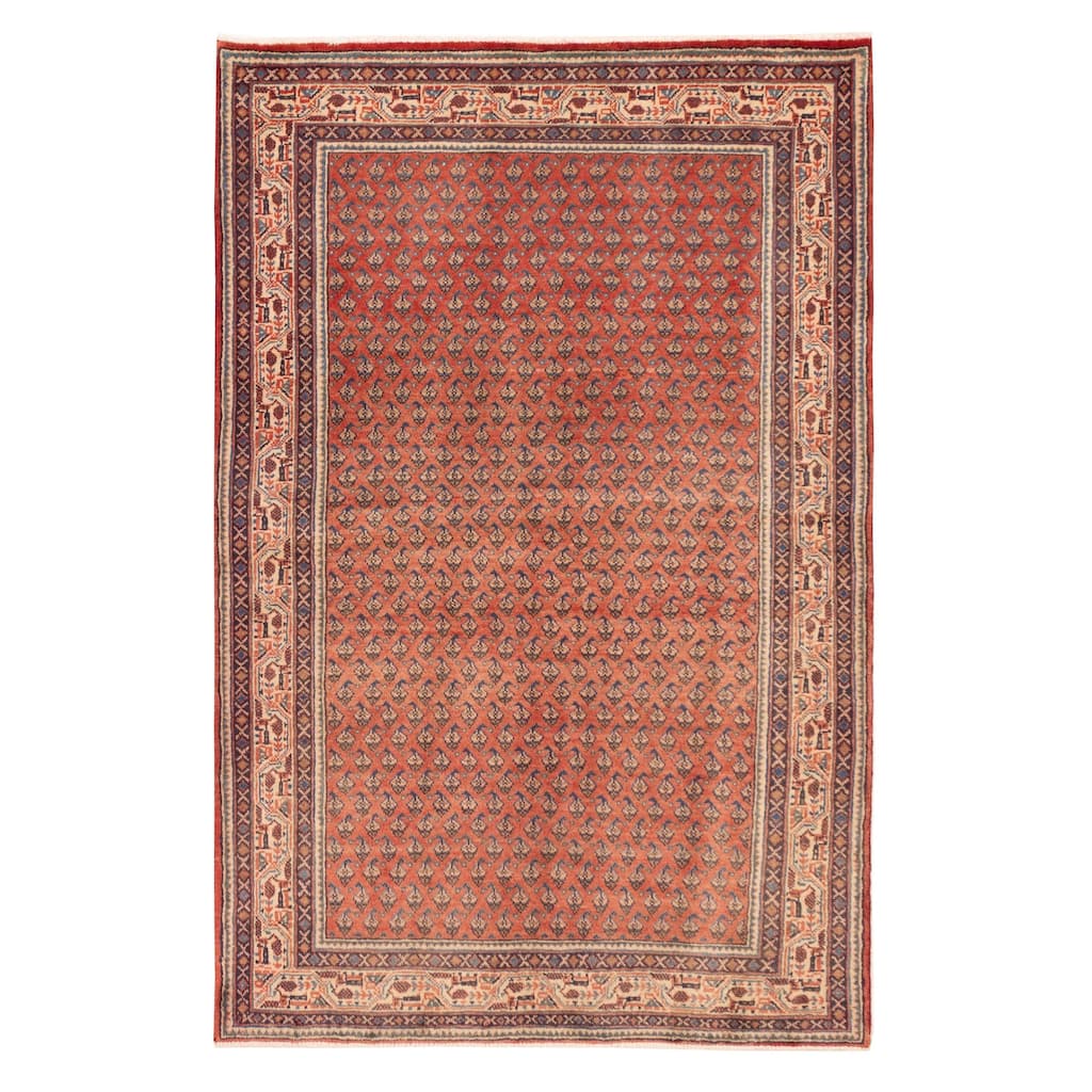 ECARPETGALLERY Hand-knotted Andelz Red Wool Rug - 4'4 x 6'10