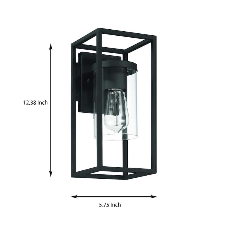 Acroma 1-Light Steel & Glass Dimmable Outdoor Wall Sconce with UL certified