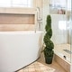 preview thumbnail 4 of 3, GTR4633-NATURAL-2 3-foot Faux Boxwood Spiral Topiary Plant in Plastic Pots (Set of 2)