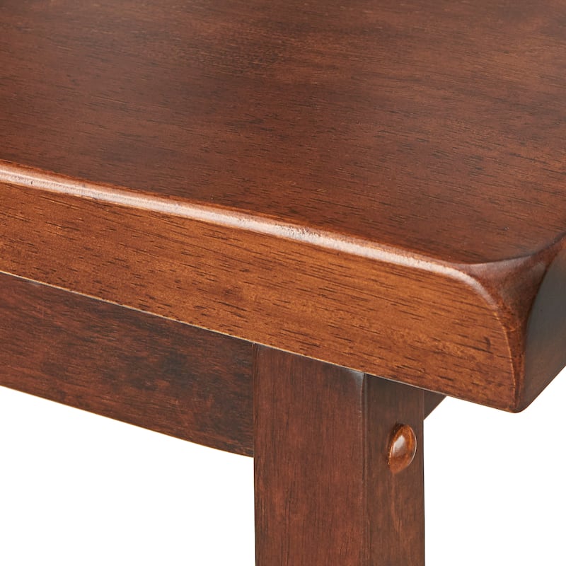 Simple Living Belfast Solid Wood 29-inch Bar Height Saddle Stool (Set of 2)