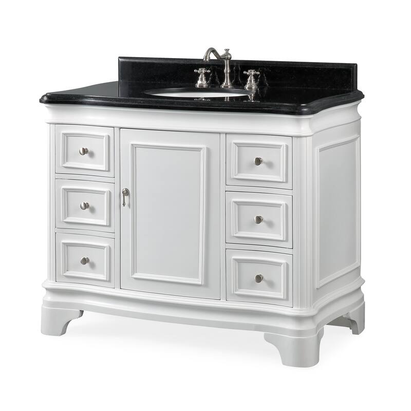 42" Benton Collection Sesto White Bathroom Vanity