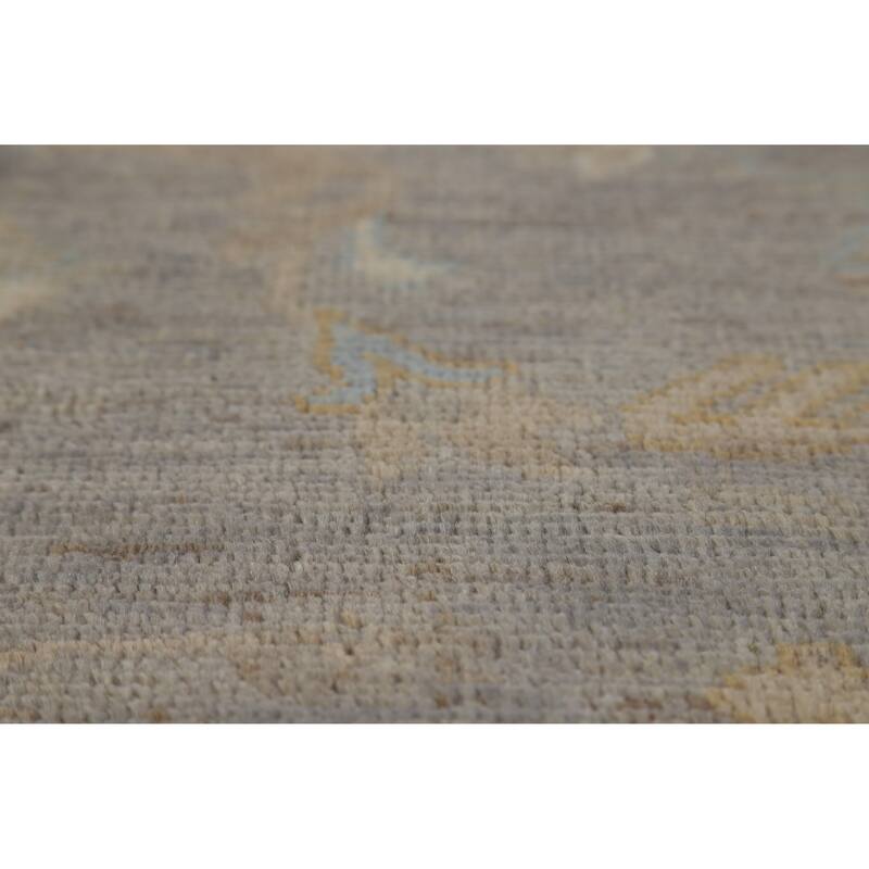 Hand Knotted Oriental 100% Wool Carpet Transitional All-Over Greys & Charcoal Oushak Area Rug - 12' 2'' X 8' 10''