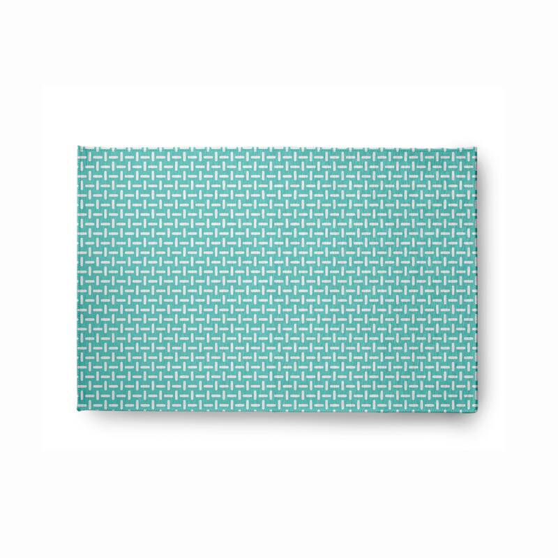 Woven Stitch Soft Chenille Rug - 2' x 3' - Aqua