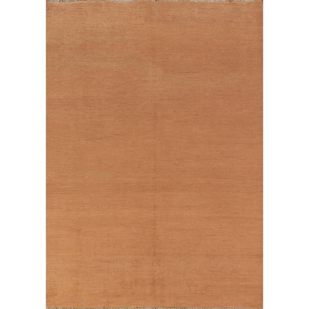 Gabbeh Modern Area Rug Handmade Oriental Orange Wool Carpet - 5'7" x 7'10"