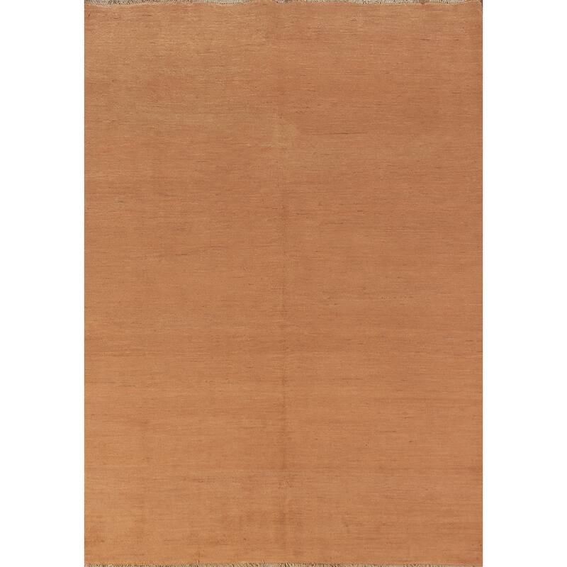 Gabbeh Modern Area Rug Handmade Oriental Orange Wool Carpet - 5'7" x 7'10"
