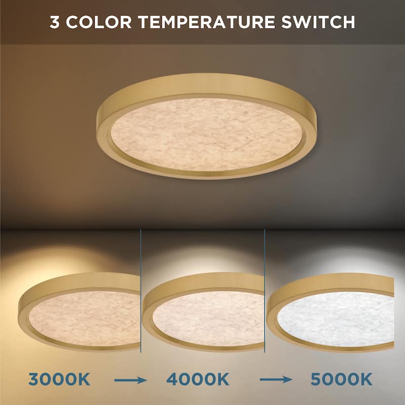 Outskirts Integrated LED Brushed Gold Flush Mount with CCT Switch