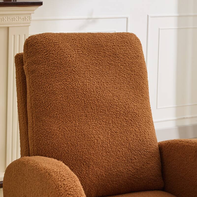 Modern 27.17" High Back Rocking Chair with Side Pocket and Rubber Wood Legs