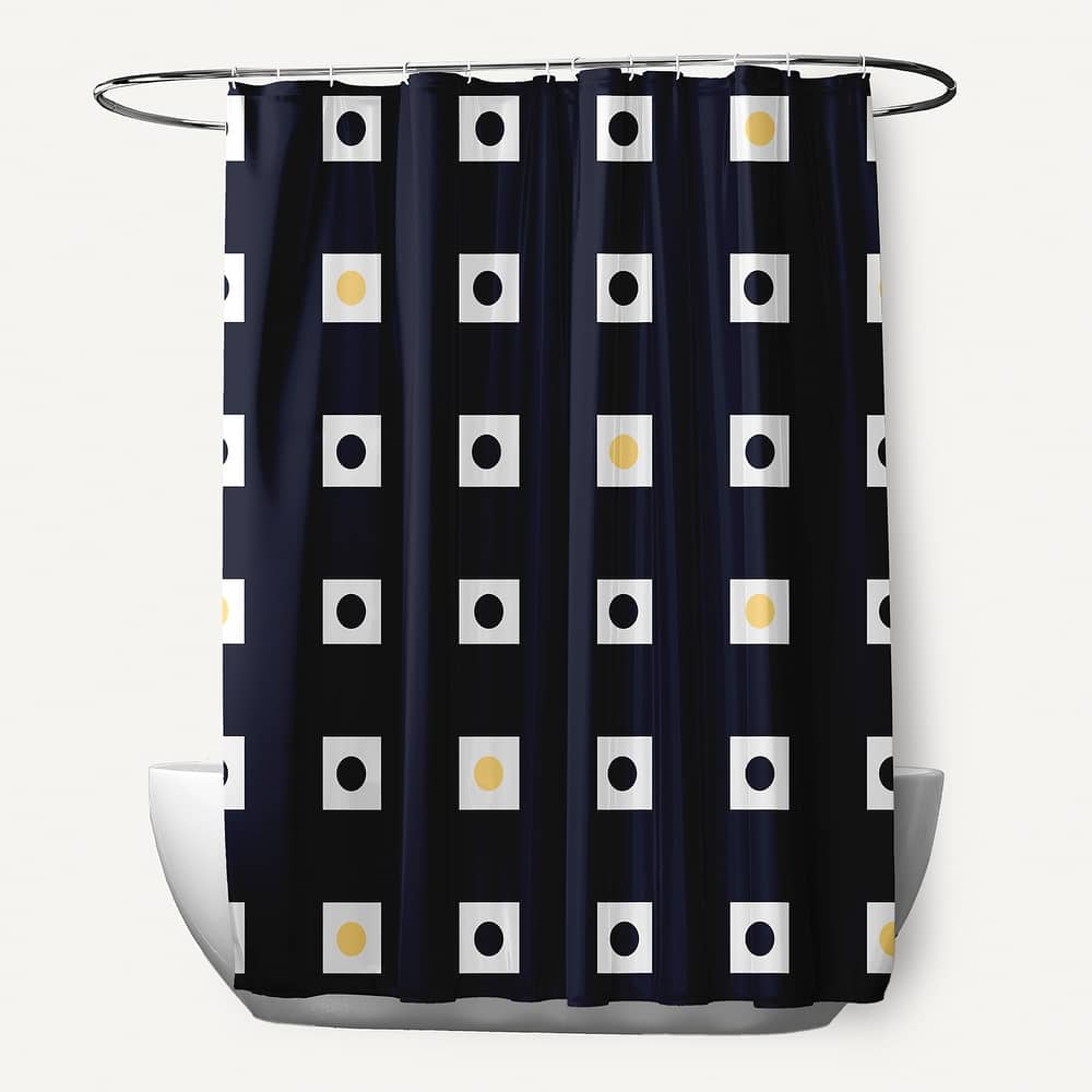 Abstract Checkerboard Geometric Pattern Shower Curtain