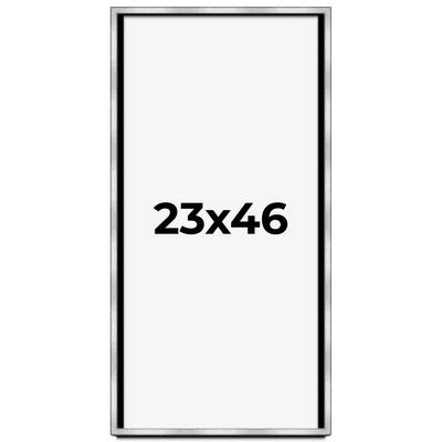 23x46 Shadow Box Frame Silver | 1.375 Inches Deep Real Wood