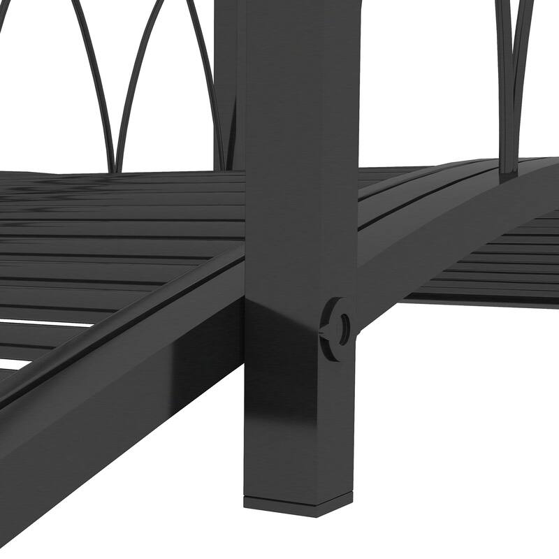 Outsunny 3.3' Metal Arch Zen Garden Bridge with Safety Siderails, Decorative Footbridge