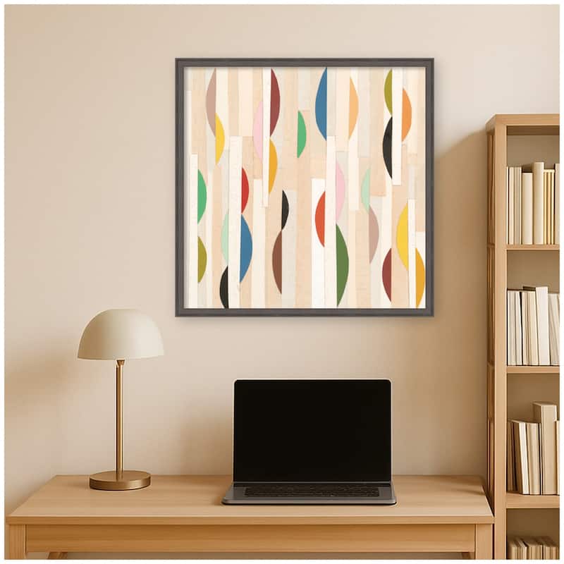 Kate and Laurel Geometric Abstract 1 FC by Felicia Dadak Framed Mounted Canvas Wall Art Print