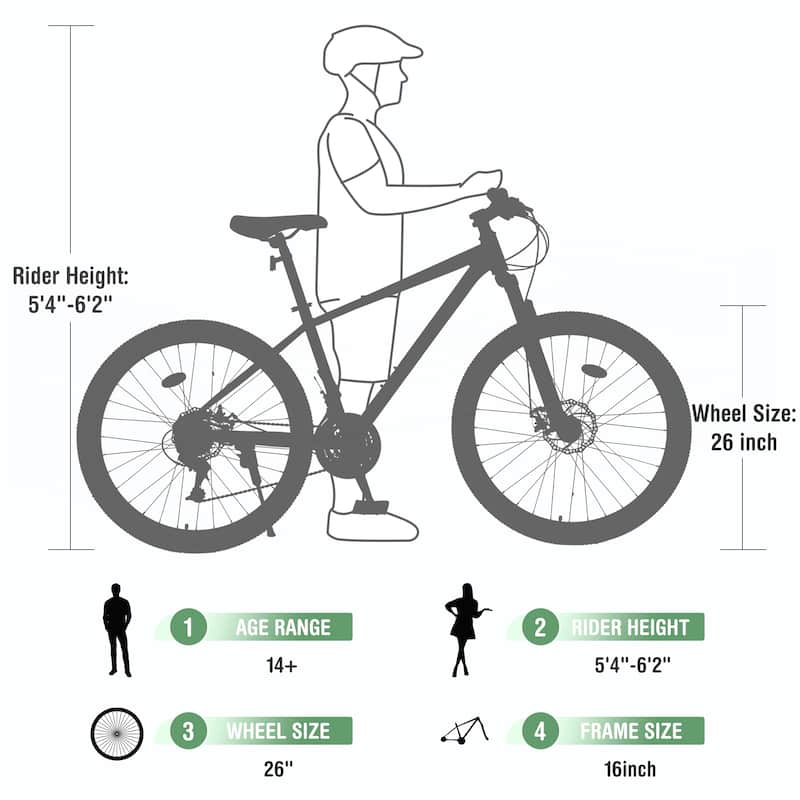 Mountain Bike for Men and Women 26 inch 24 Speed