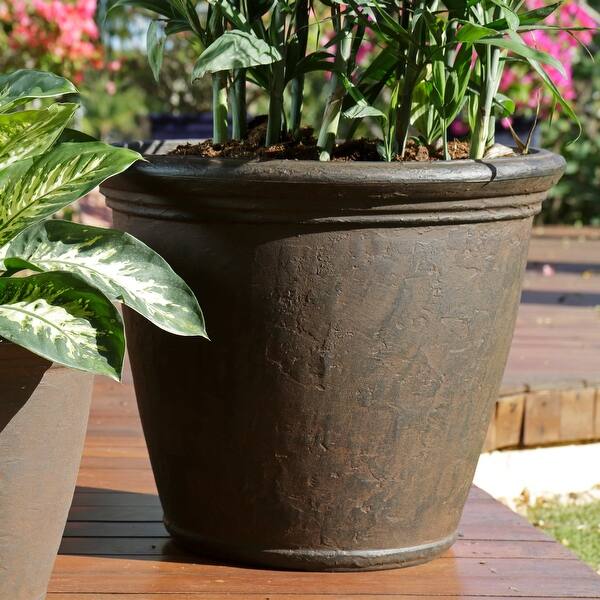 Sunnydaze Anjelica Outdoor Flower Pot Planter - Rust Finish - 24-Inch - - 2 Planters - Sale - - 23611148