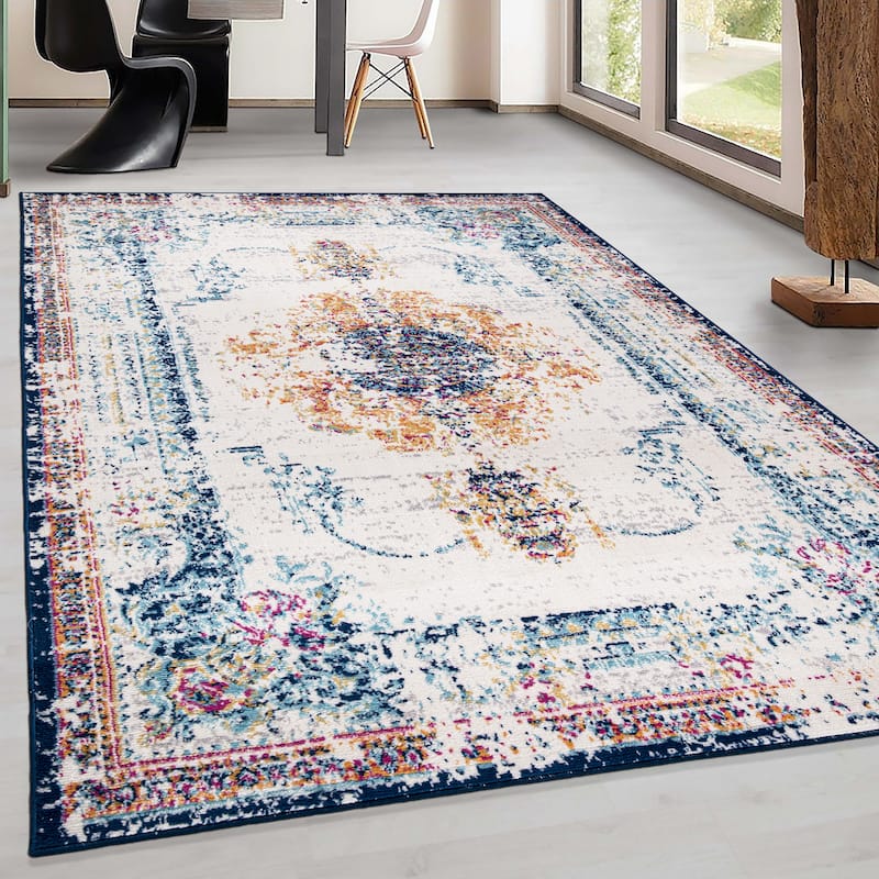 World Rug Gallery Boho Abstract Vintage Oriental Area Rug