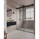 preview thumbnail 3 of 34, VS Series 68" - 72" W X 78" H Soft Closing Frameless Double Sliding Shower Doors With 3/8" Tempered Clear Glass Matte Black
