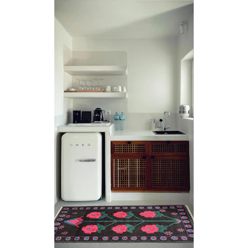 ECARPETGALLERY Hand-knotted Teimani Black Wool Rug - 2'10 x 4'11