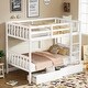 preview thumbnail 1 of 10, Bunk Bed with Ladder and Safety Guardrails, Convertible into 2 Twin Beds White