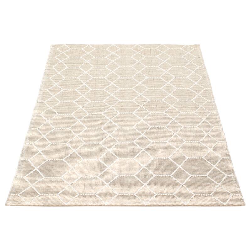 ECARPETGALLERY Braid weave Sienna Grey Wool Rug - 5'3 x 7'7