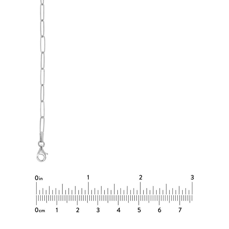 Curata 14k White Gold 2.6mm Paper Clip Chain Necklace (Lobster)