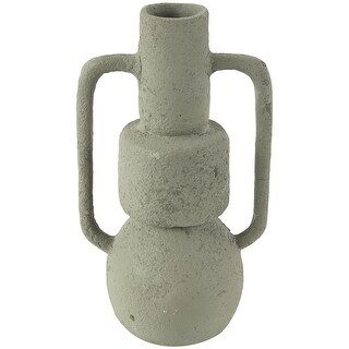 Paper Mache Abstract Textured Decorative Vase with Squared Handles ...