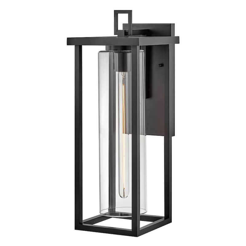 Lark 81425 Mateo 24" Tall Outdoor Wall Sconce with Clear Glass Shade - Black