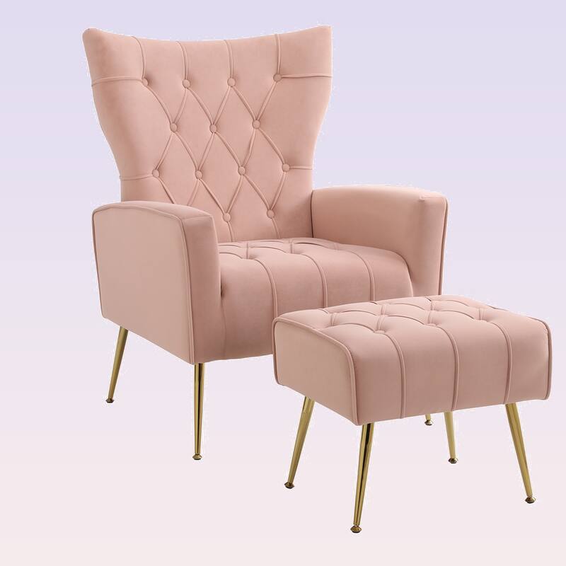 Modern Accent Chair with Ottoman for Living Room