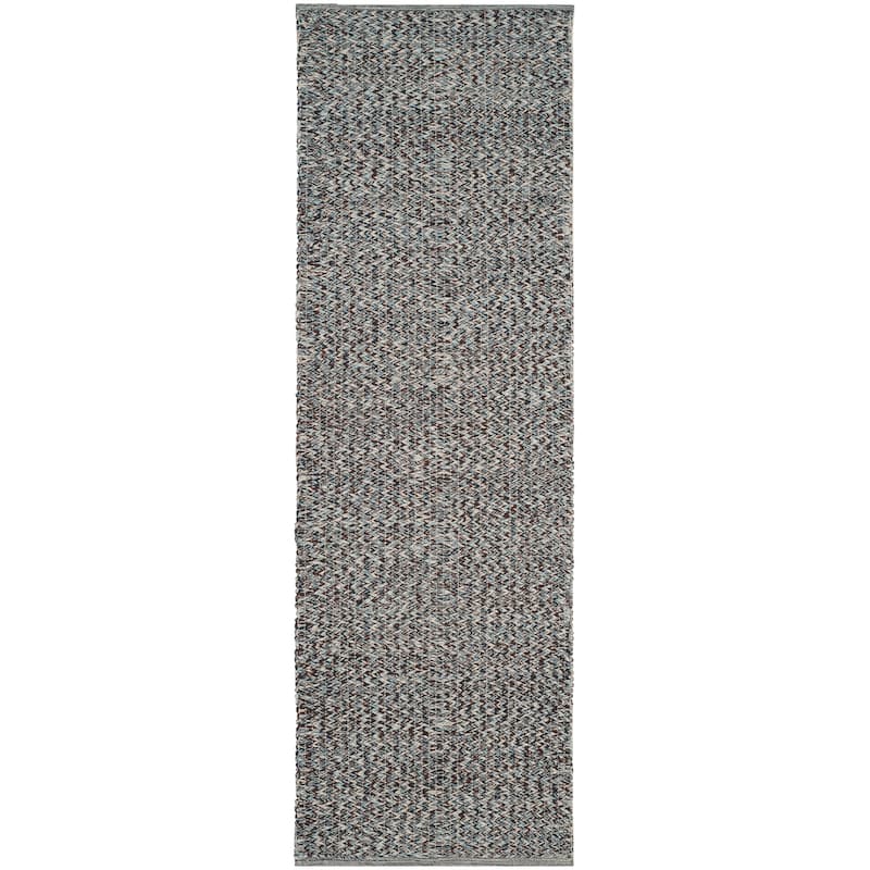 SAFAVIEH, Handmade Flatweave Montauk Gyrithe Casual Cotton Rug - 2'3" x 7' Runner - Blue/Multi