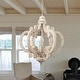 preview thumbnail 5 of 15, Oaks Aura 6-Light Rustic Wood Chandelier Farmhouse Shabby Chic Chandeliers for Dining Room Wood Pendant Light