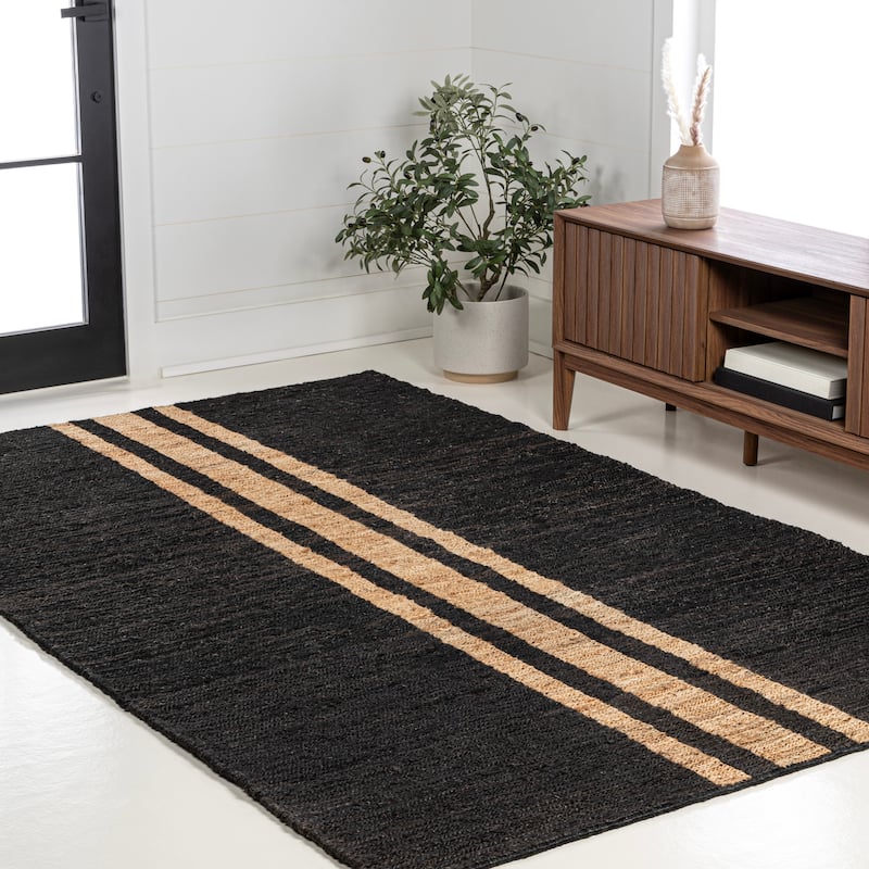 JONATHAN Y Zolak Rustic Beach House Wide Ticking Stripe Jute Rug