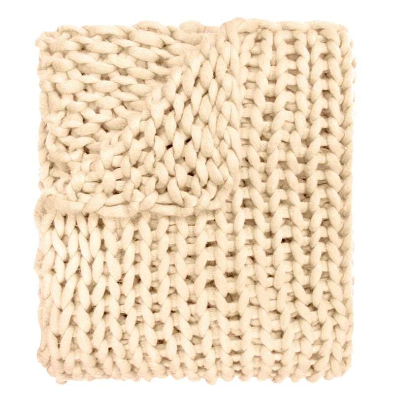 Donna Sharp Chunky Knit Throw - Cream