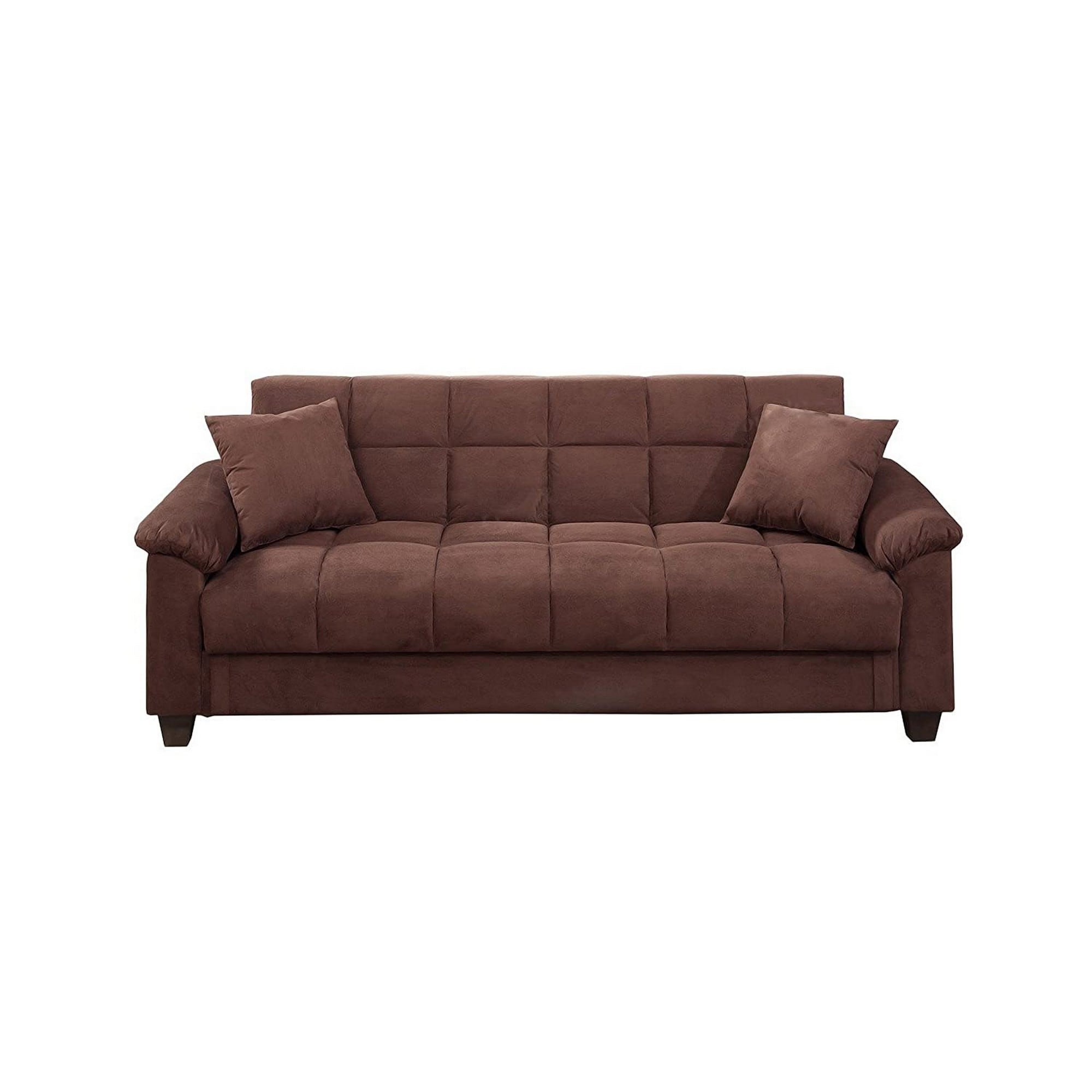 Poundex edda espresso faux leather adjustable sofa bed hot sale