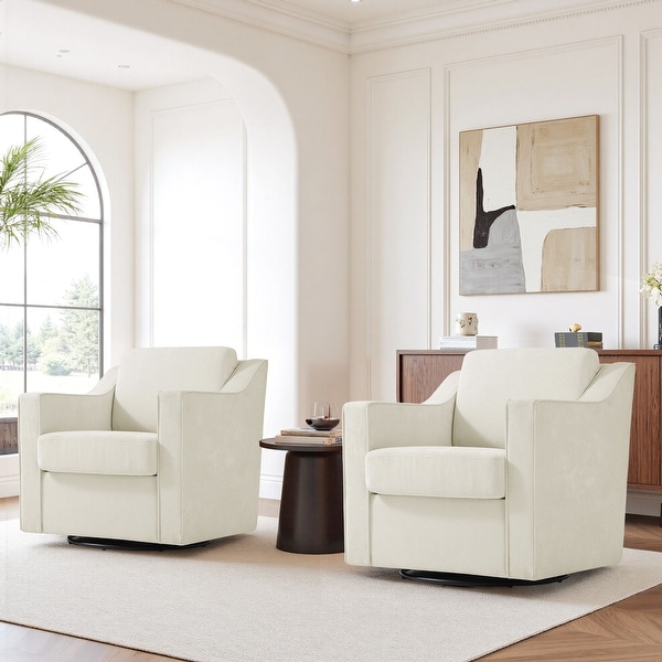 Modern Swivel Upholstered Armchair Accent chair Set of 2 - On Sale