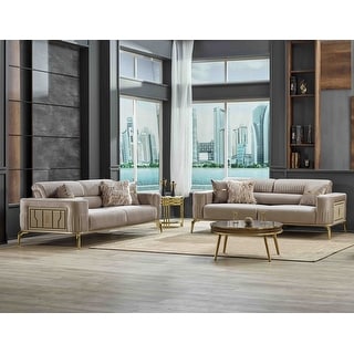 Can 2-Pieces One Sofa One Loveseat Living Room Set - Bed Bath & Beyond ...