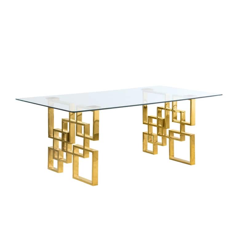 Best Quality Furniture D221/2-SC330-7 Dining Set with 12mm Tempered Glass